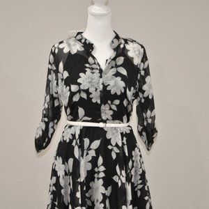 Black and White Floral Dress